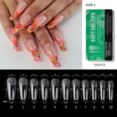 Clear Natural Acrylic Long Fake Nails Almond French Coffin Full Half Cover False Nails Artificial Nail Soft Gel Tips